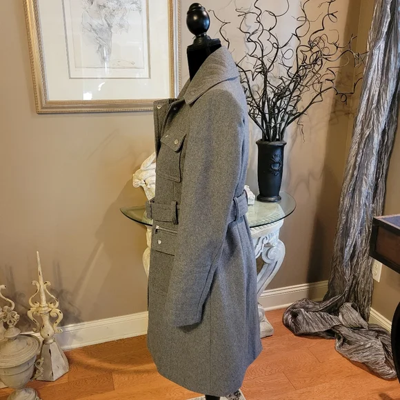 Bebe Military Style Wool Blend Jacket - Picture 8 of 14